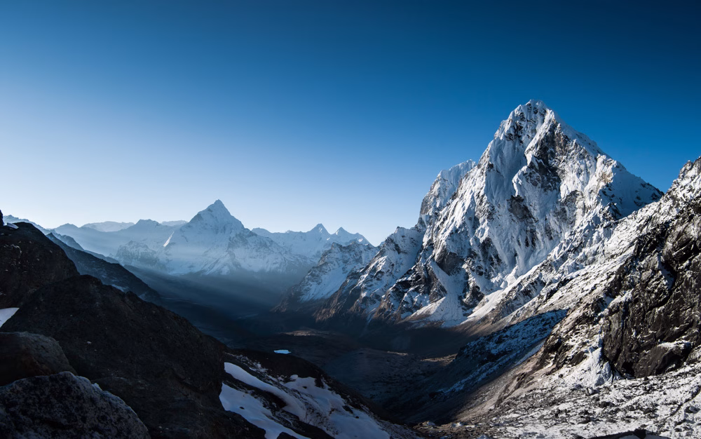 Mountain in blue hue