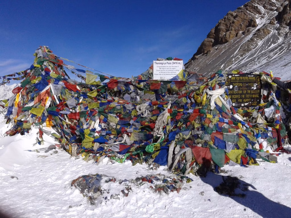 Tibetan flag in a mountain region