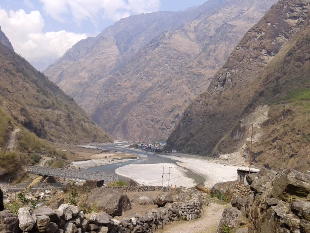 Hills and water body as seen from Annapurna Base Camp Trek