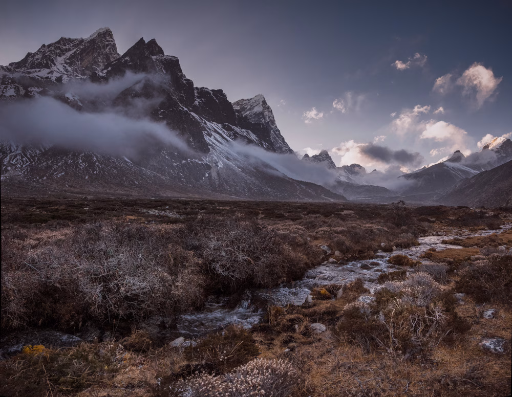 a small river in the mountains